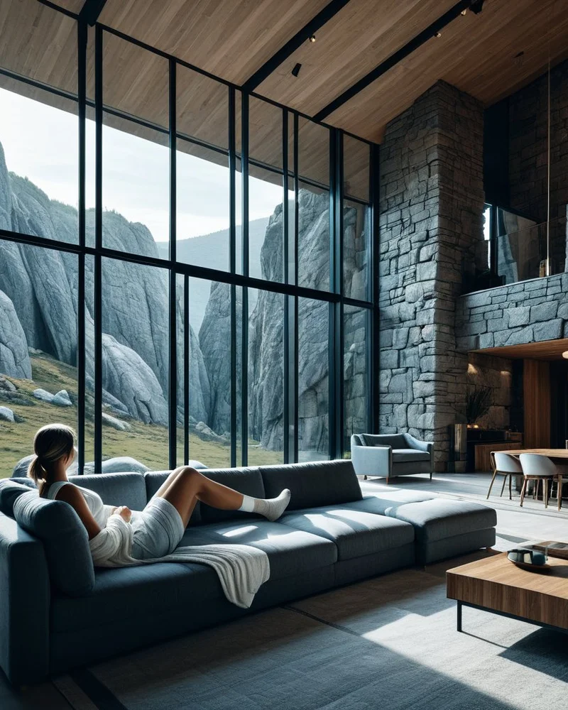 I had this dream that I went to see this house that Dave had designed for me and built for me. It was a new home. It had a huge open area in the middle of it, a lot of rock walls, and then other rooms. It was very big and vast. I never actually saw Dave, my husband, who had passed away, but he had designed this house for me. I take that back. He was in the dream, just not prominent. I walked around the house a lot, and at one point my leg had surgery on it and I could hardly put weight on it, so I was kind of laying around in the house. People came and visited.