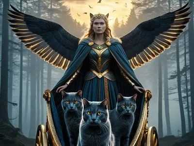 Freyja's Cat-Drawn Chariot Myth Meaning & Symbolism