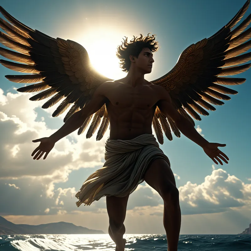 Icarus falling from the sky af Myth Meaning & Symbolism