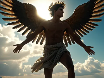 Icarus falling from the sky af Myth Meaning & Symbolism