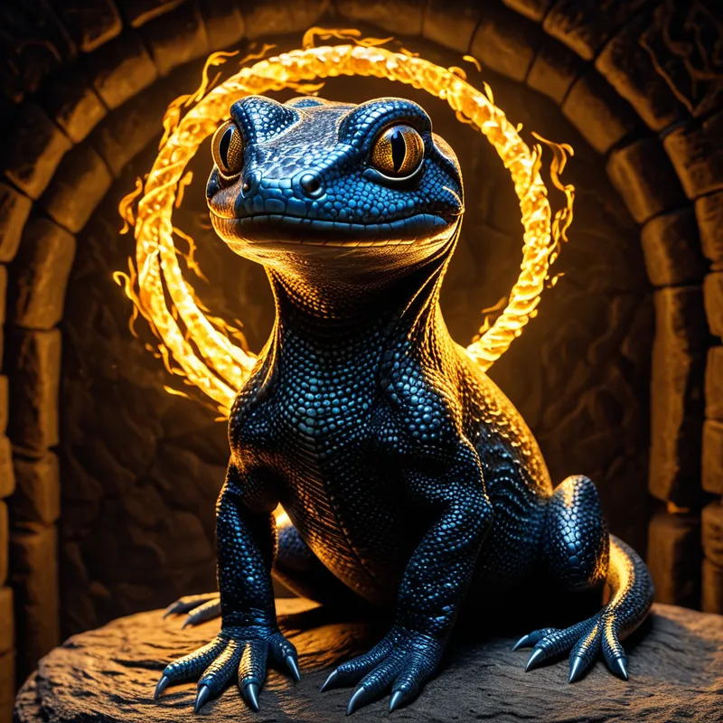 Salamander in fire Myth Meaning & Symbolism