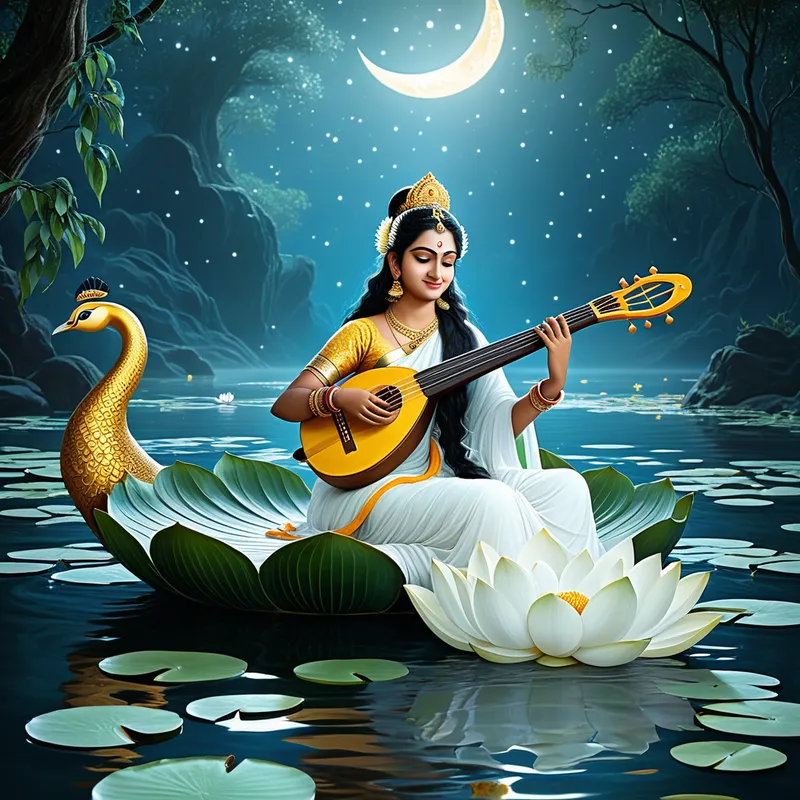 Saraswati's Veena Myth Meaning & Symbolism
