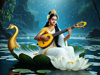 Saraswati's Veena Myth Meaning & Symbolism