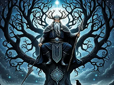 The Norse god Odin sacrificing Myth Meaning & Symbolism
