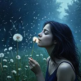 Blowing dandelion