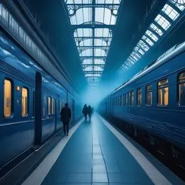 Bustling Train Station