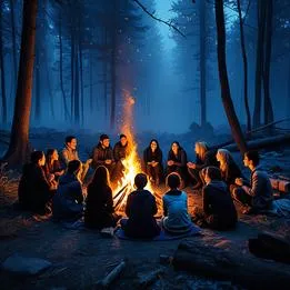 Gathering Around Fire