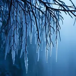 Icicle-Covered Branches