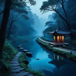 Meandering River by Shrine