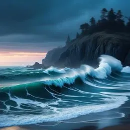 Ocean Waves Crashing