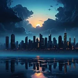 Sunset Over Cityscape