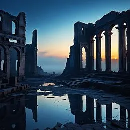 Sunset Over Ruins