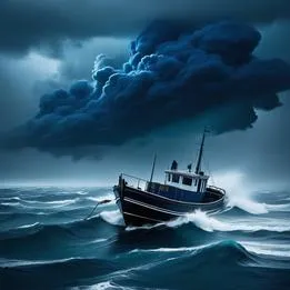 Turbulent Storm at Sea